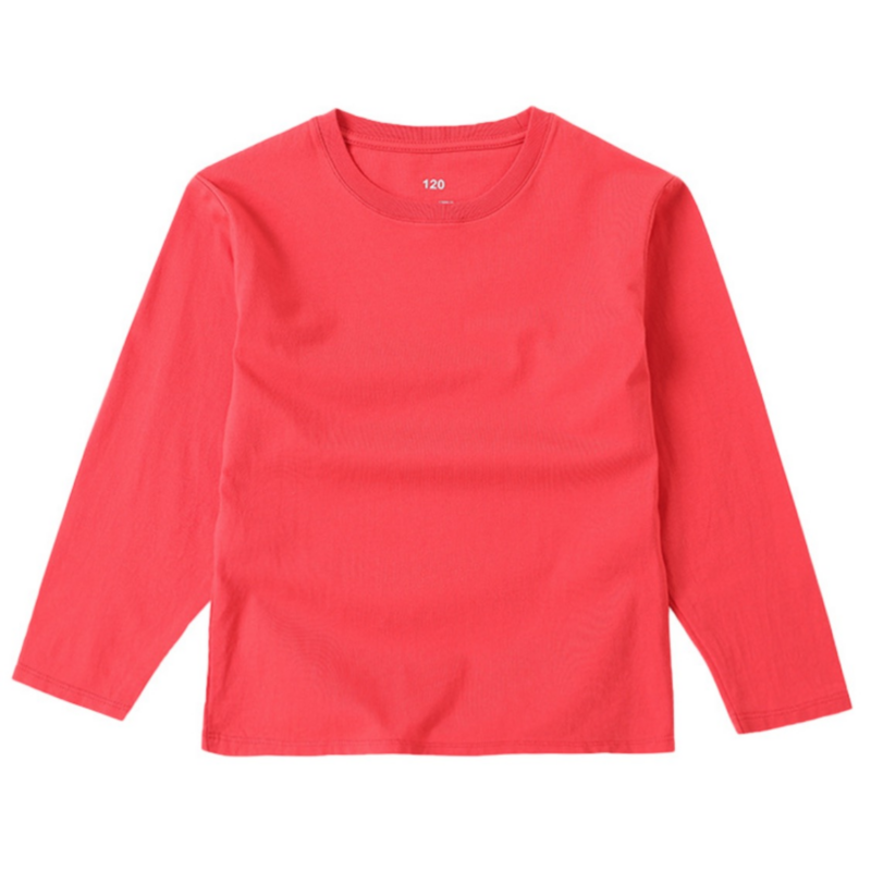 Kids 100% Cotton Long Sleeve T-Shirt - Red