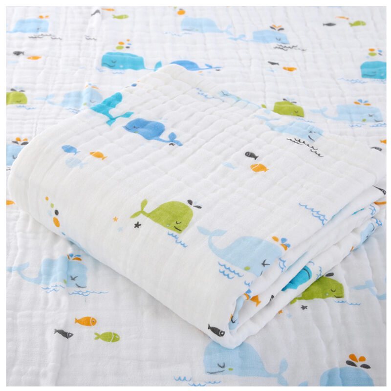 Premium 6 Layer Cotton Blanket / Towel #Little Whale