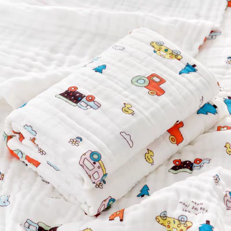 Premium 6 Layer Cotton Blanket / Towel #Animal Car
