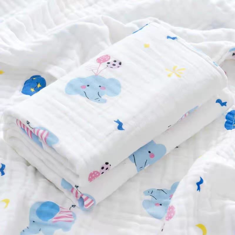 Premium 6 Layer Cotton Blanket / Towel #Cheeky Elephant