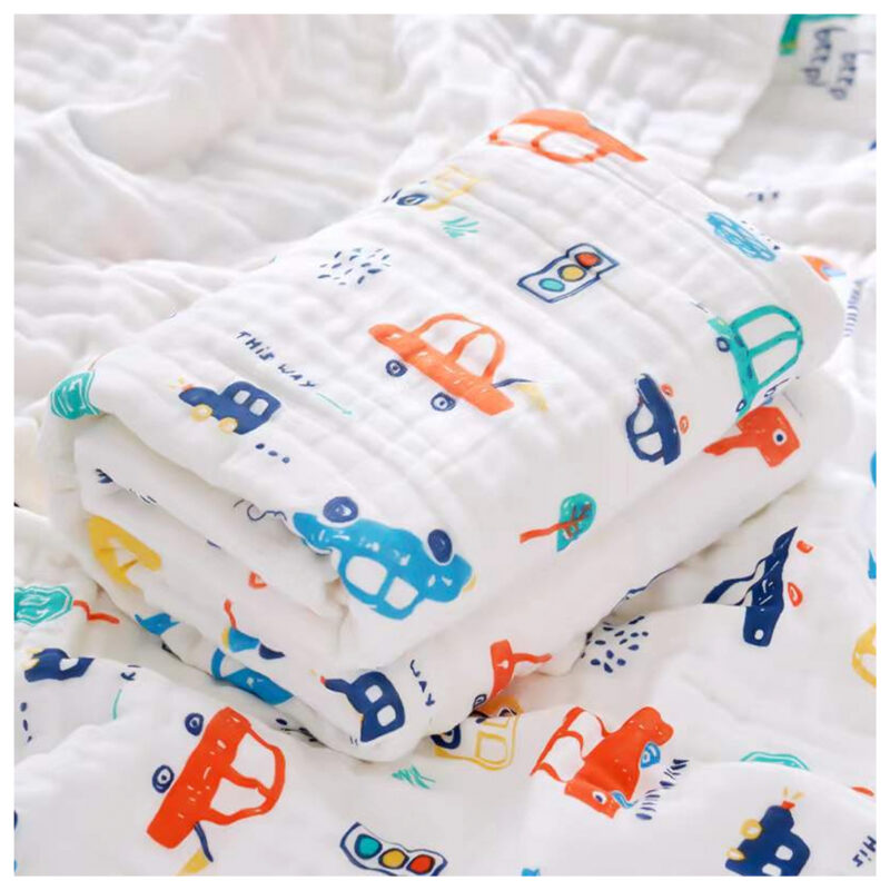 Premium 6 Layer Cotton Blanket / Towel #Colorful Car