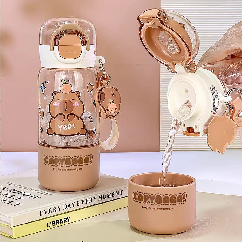 CAPYBARA Water Bottle with Straw and Pop Lid (420ml) #2 - Image 3