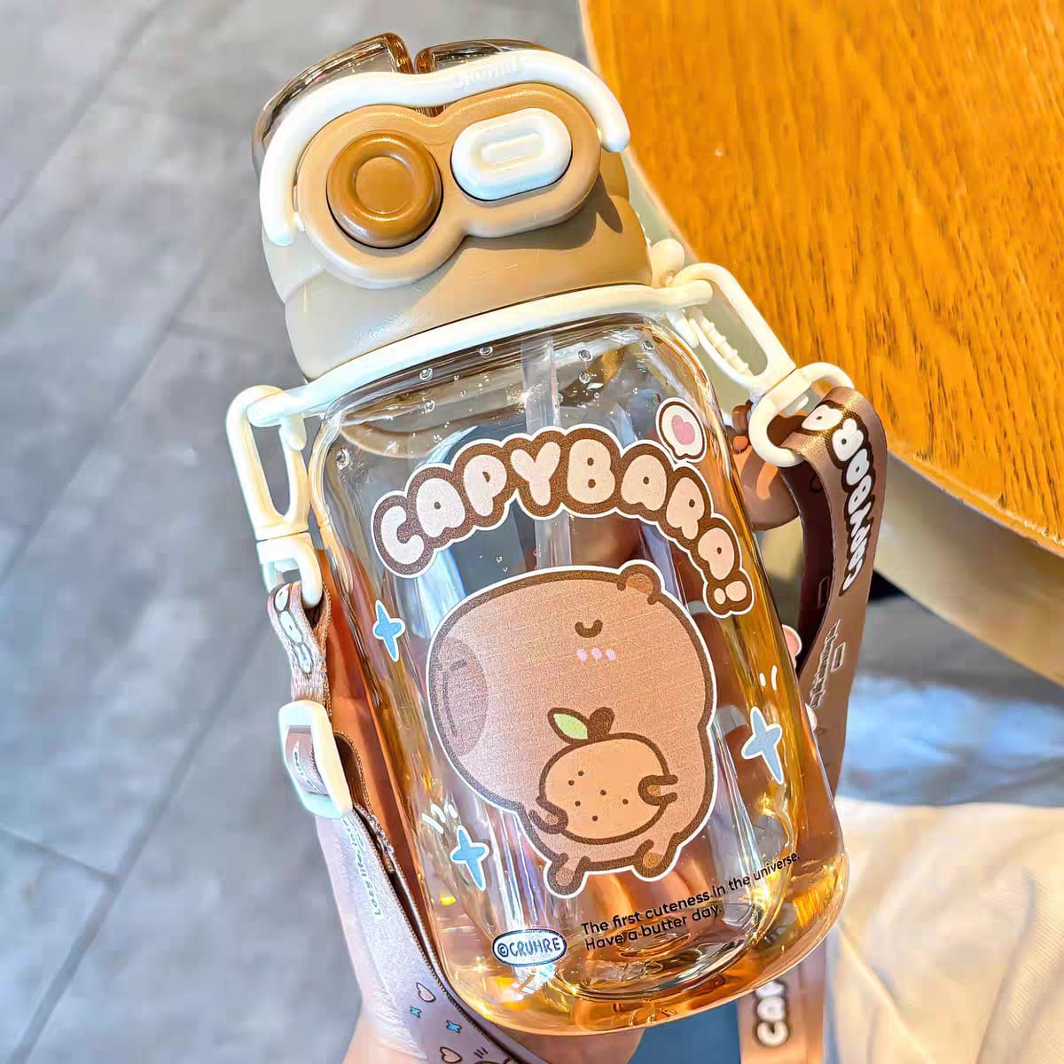 CAPYBARA Water Bottle with Straw and Pop Lid (580ml) #4