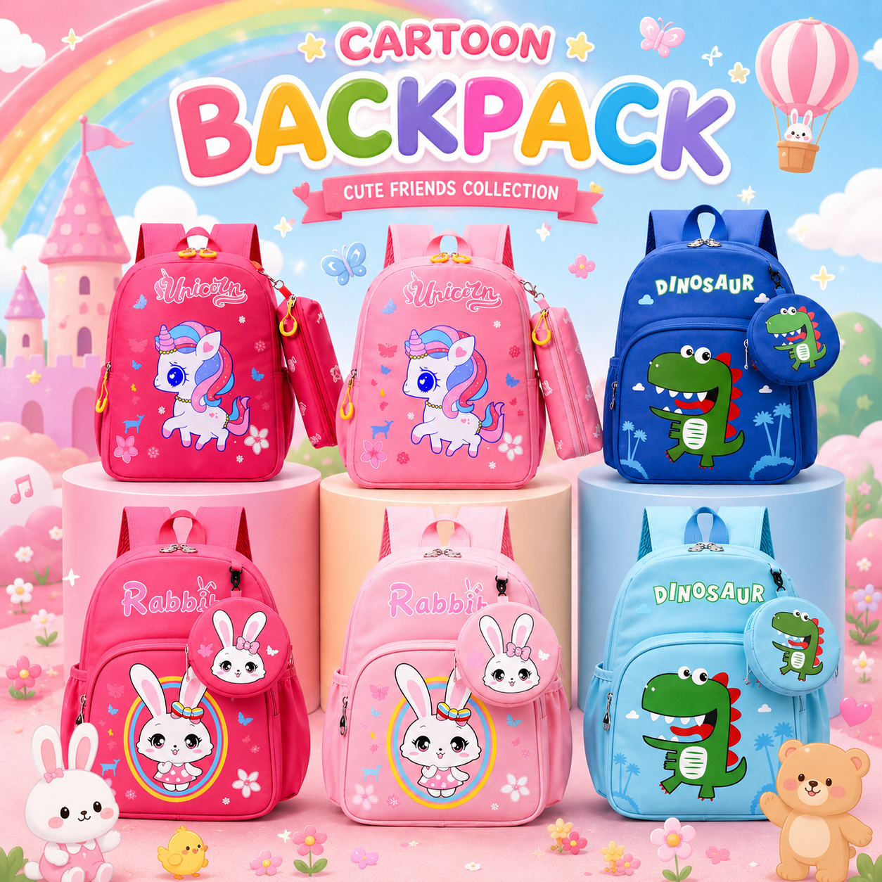 Cute Friends Cartoon Backpack