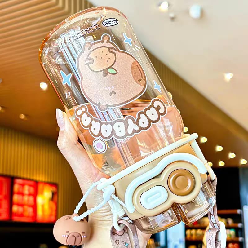 CAPYBARA Water Bottle with Straw and Pop Lid (580ml) #4 - Image 2